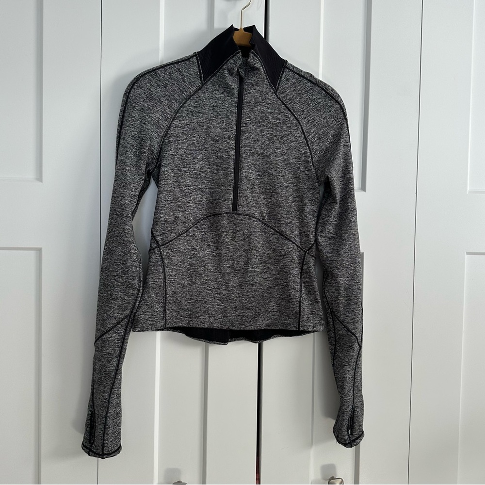Lululemon Alwaysโ Alert Heathered Black 1/2 Zip Jacket XXS